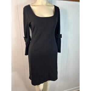 Bailey 44 Black 3/4 Length Button Cuff Sleeves Sheath Dress in Size M